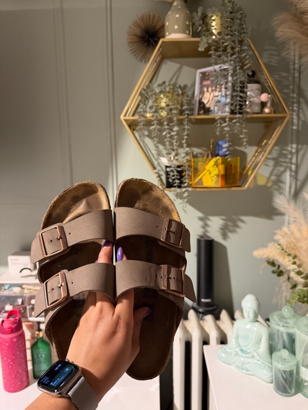 Birkenstock Taupe Double Strap Sandals
